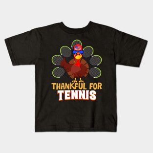 Tennis Turkey Sport Lovers Thanksgiving Kids T-Shirt